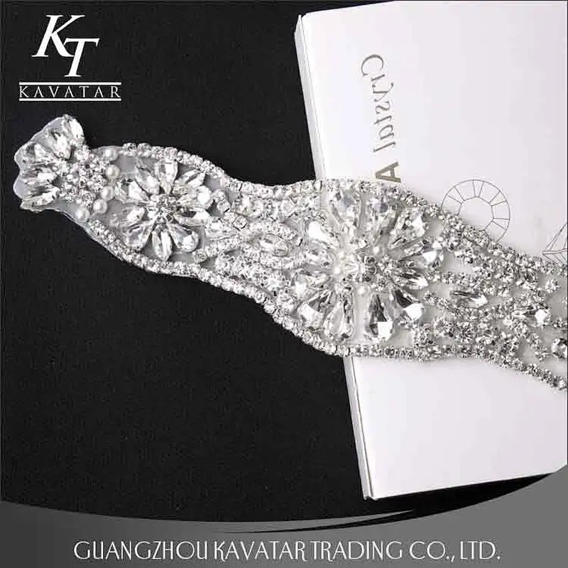 High quality fashion crystal applique for bride wedding
