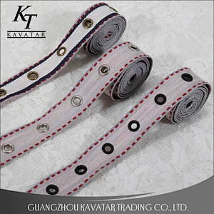 Popular eyelet decoration trim,made of polyester and eyelet,can customized design