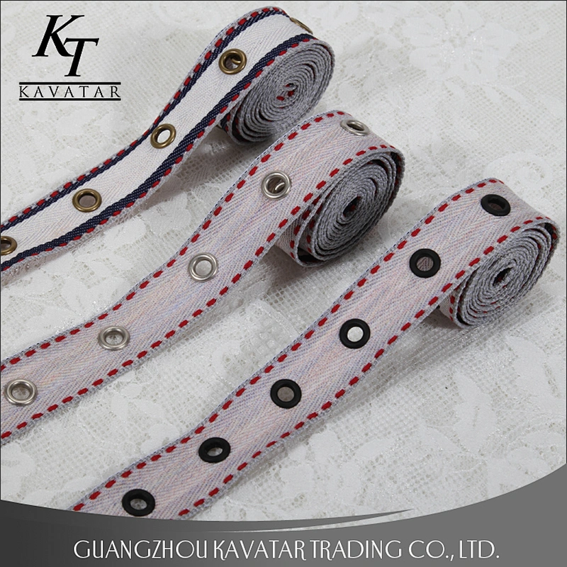 Popular eyelet decoration trim,made of polyester and eyelet,can customized design
