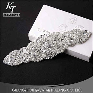 Bride Dress Patch Decorative Rhinestones Appliques With Claw Rhinestone