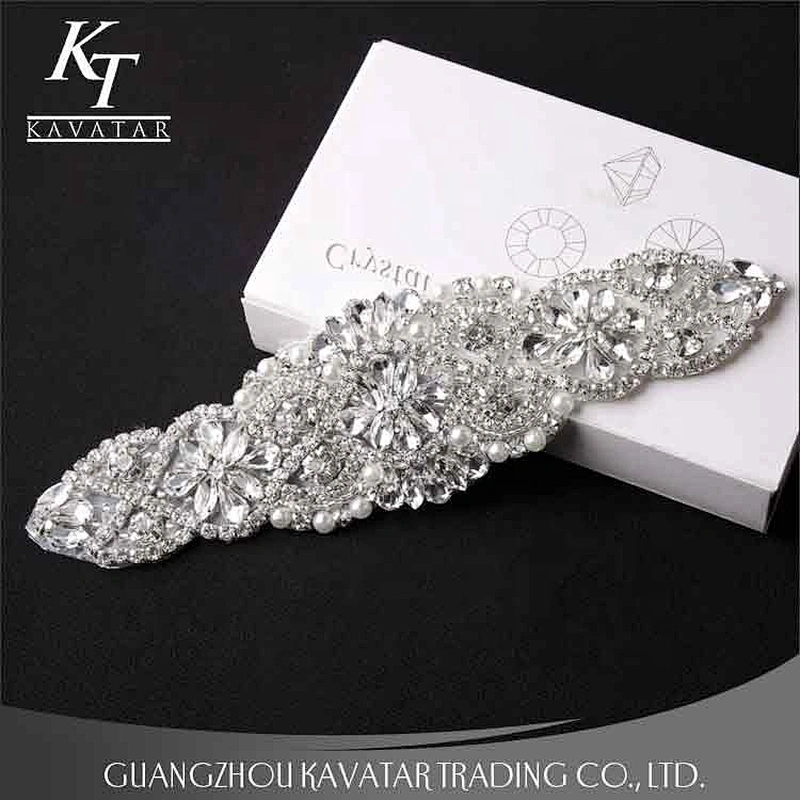 Bride Dress Patch Decorative Rhinestones Appliques With Claw Rhinestone