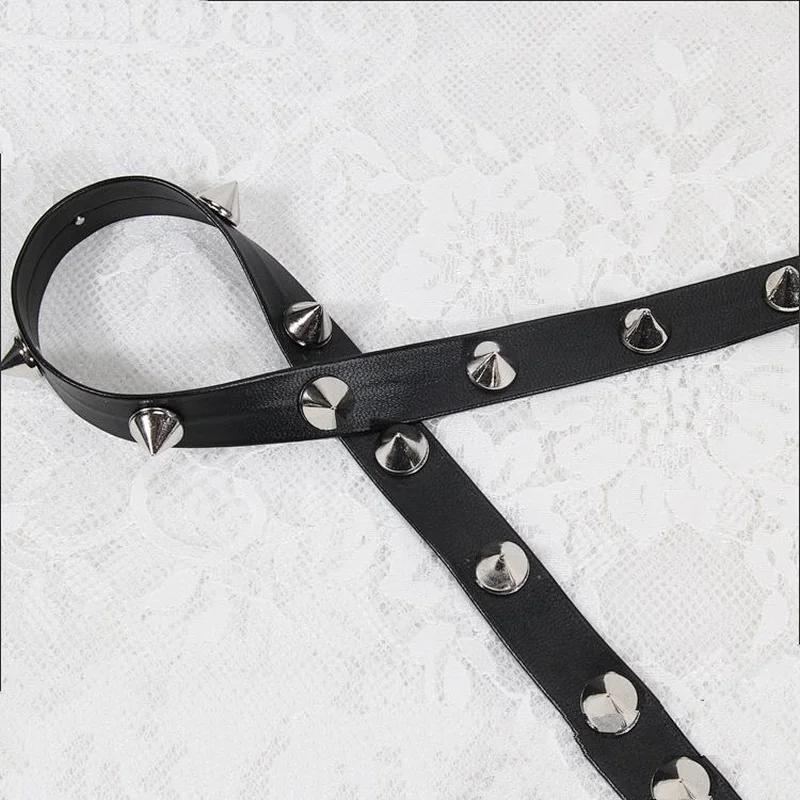 Wholesale cone shape studded trim pu trim ribbon decoration for garment bag shoe etc