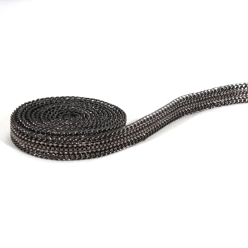 Wholesale Black Accessories Chain Beaded Hot Fix Transfer Trim
