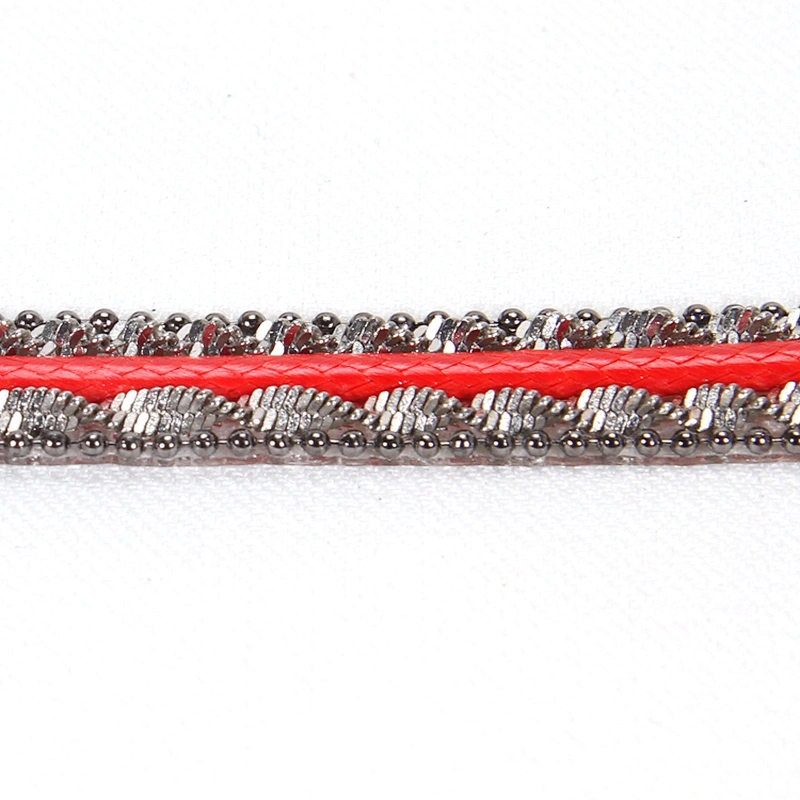 Custom Red Iron on Accessories Chained Rhinestone Heat Transfer Trim Ribbon