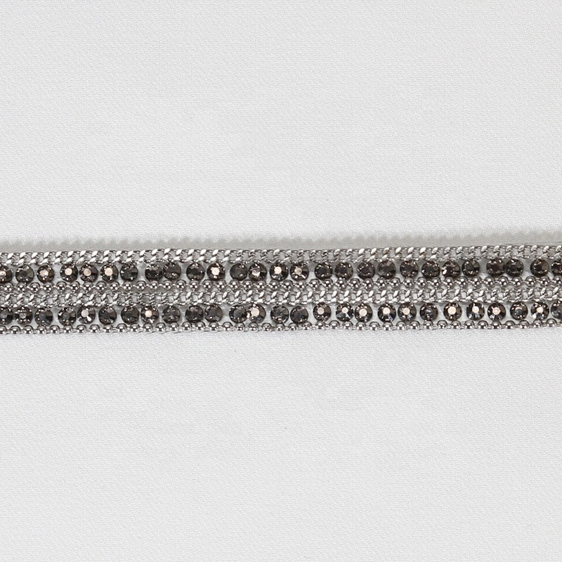 Kavatar 1cm Accessories Beads Chain Crystal Beaded Hotfix Trim Ribbon For Garments Decoration