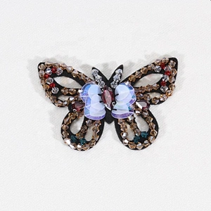 Popular Butterfly Design Sequins Rhinestone Beads Patches Sew On Clothing