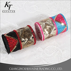New Arrival Garment Accessories Ethnic Style Colorful Sequin Embroidery Glitter Ribbon Trim