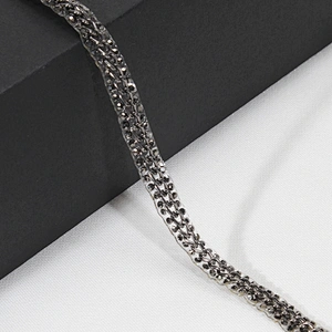 Unique Beaded Stud Hot Fix Trim Tape with Accessories Circle Chain