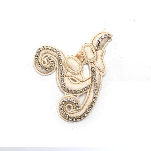 Christmas Cherry Flower Decorative Sew on Rhinestone Beaded Patches Wholesale patches for clothing