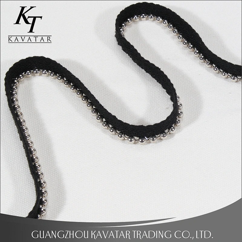 2017 newest product herringbone tape decoration with bead chain cord around perimeter