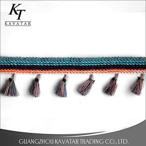 Kavatar Wholesale Fashion Mixing Color Tassel Trim Fringe For Decoration
