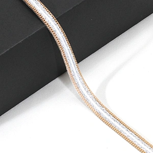 Bulk Fashion Gold Accessories Chain White Strip Embellished Hot Fix Trim for Garments Accessories