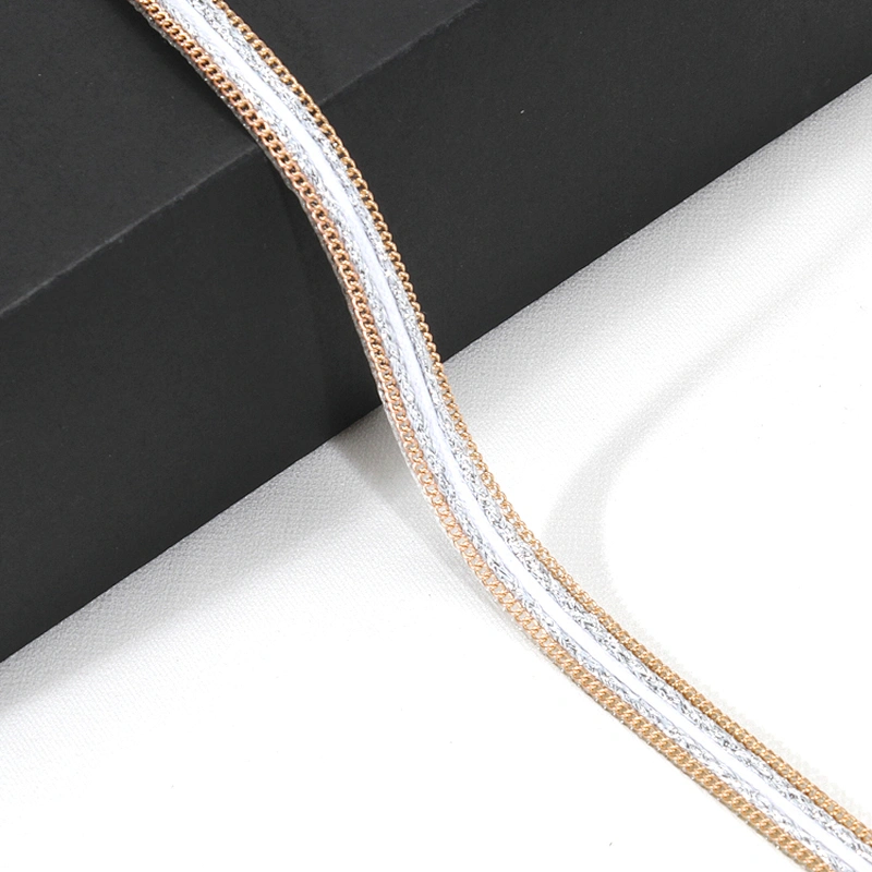 Bulk Fashion Gold Accessories Chain White Strip Embellished Hot Fix Trim for Garments Accessories