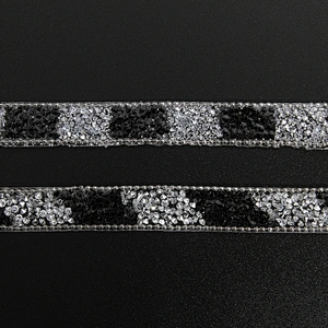 Kavatar Wholesale Hotfix motif designs Motif Rhinestones Glass DIY Weaved Ribbon Trim Iron on Trims