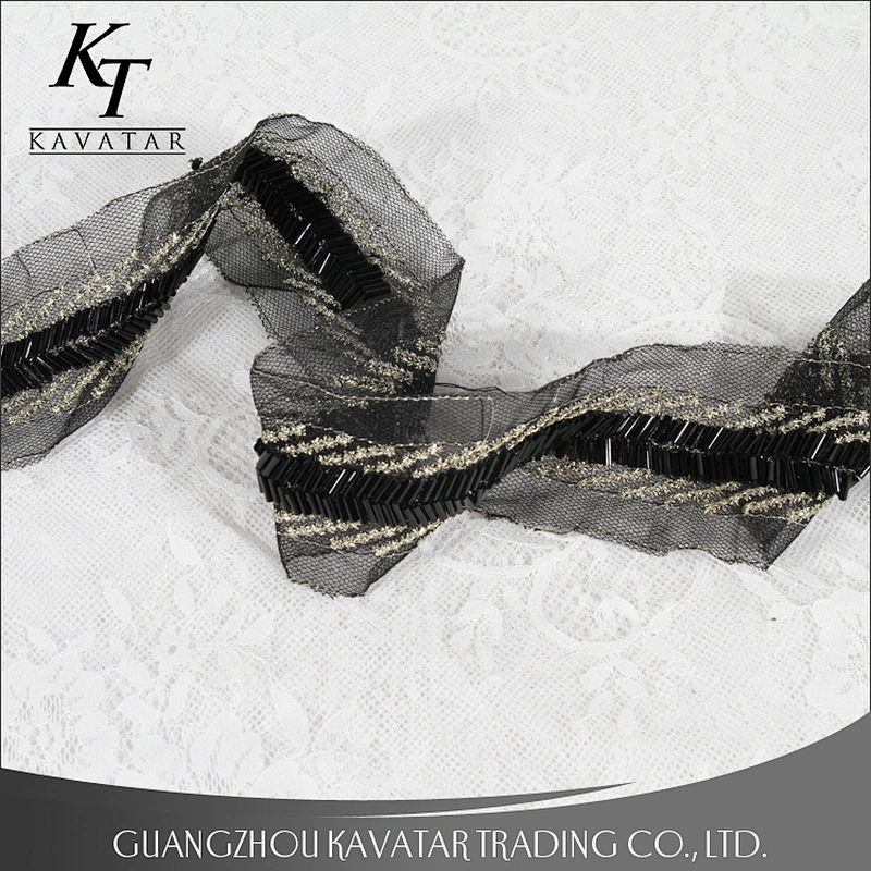 New Arrival Handmade Beaded Lace Trim For Wedding Dress