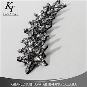 Factory Wholesale Fashion Star Style Designs Rhinestone Beaded Sew-On Patches
