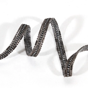 Kavatar Beads Accessories Chain Decorated Black Plastic Rhinestone Trim