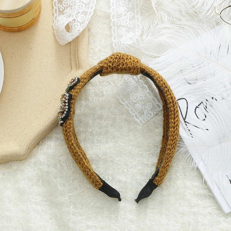 winter letter bead hair rhinestone hairband for girls fashion hair accessories designer women knitting headbands crochet pattern