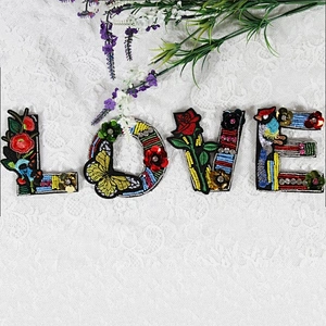 New Design Spell Letter Love Bead Embroidered Applique Patch For Clothes