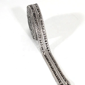 Kavatar 1cm Accessories Beads Chain Crystal Beaded Hotfix Trim Ribbon For Garments Decoration