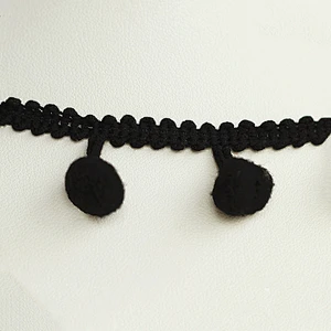 Wholesale top latest design lace trim with pom pom for garment