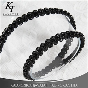 Cheap Price Wholesale Black Beaded Braided Trim Tape For Clothing