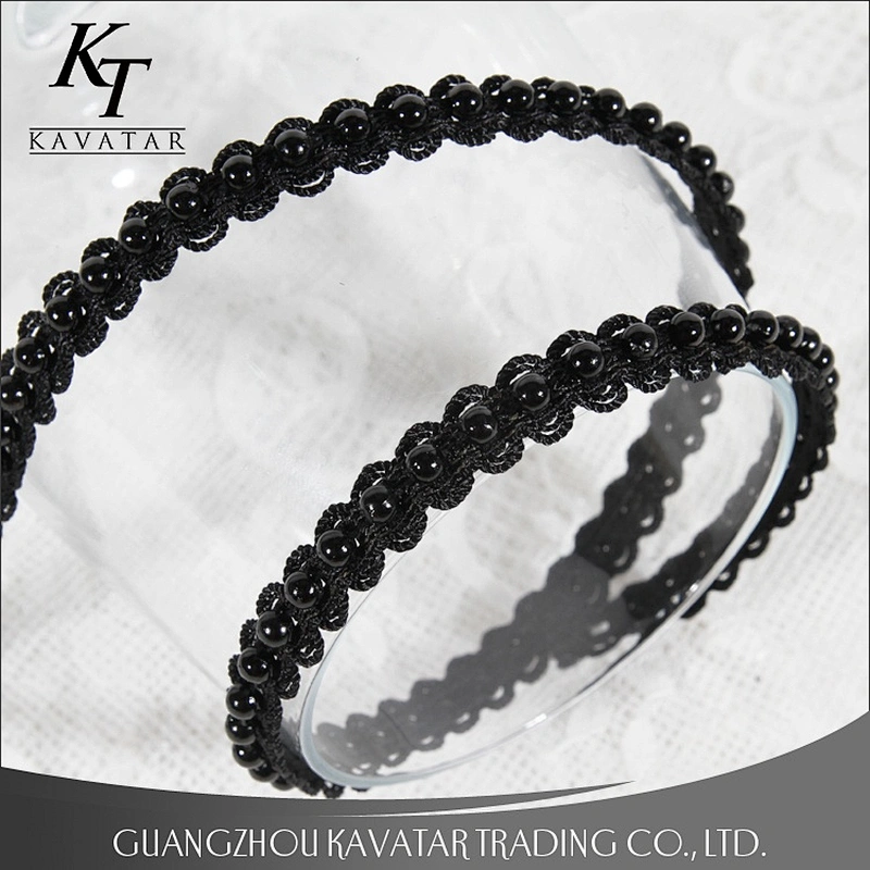 Cheap Price Wholesale Black Beaded Braided Trim Tape For Clothing