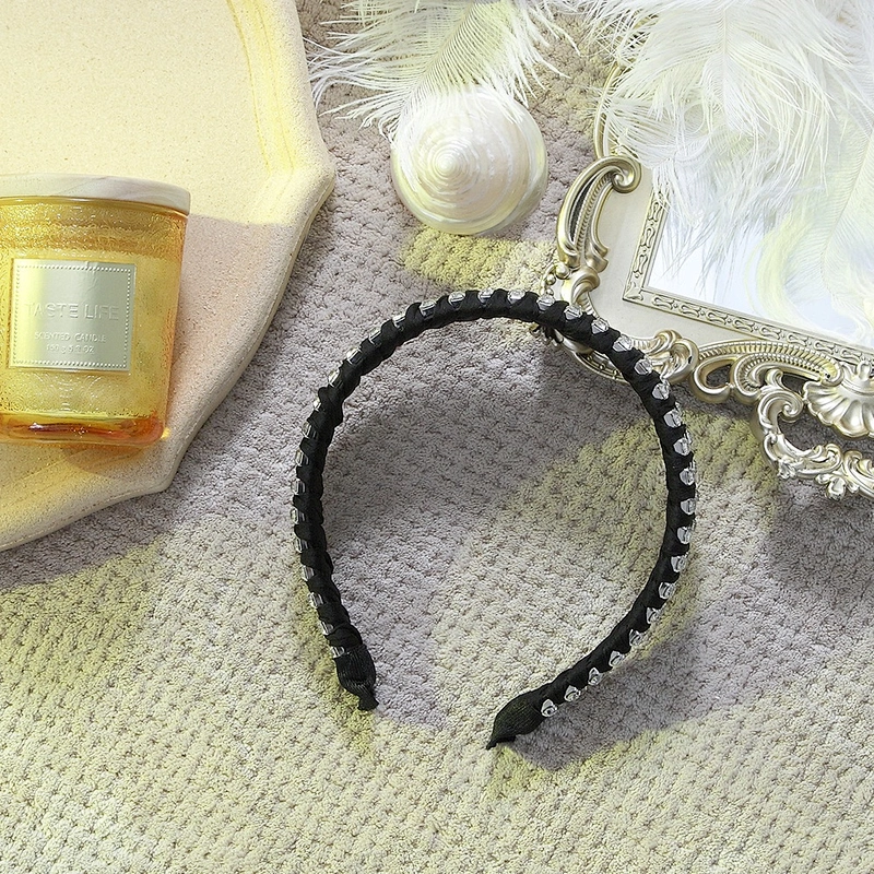 wholesale contracted stripe rhinestone hair hoop Designer hairband accessories web celebrity ins party women girl headbands