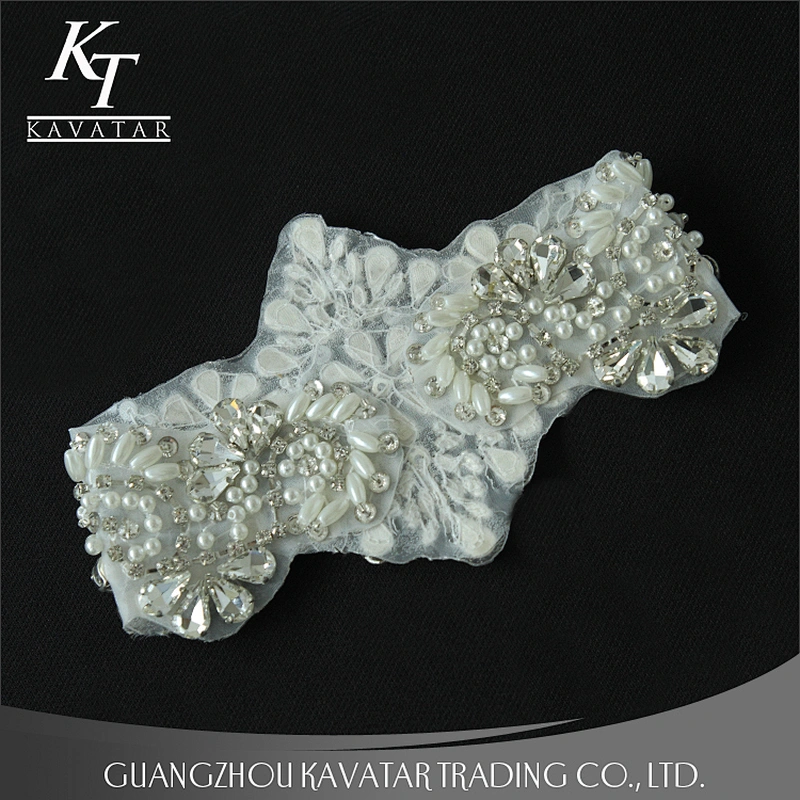 Handmade Fashion Embroidered Bead And Stone Appliques For Bride Wedding Evening Dress