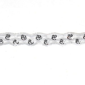 Handmade Wavy Shape Sequin Mesh Guipure Lace Trim for Clothing