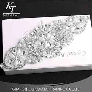 Beautiful white rhinestone patches applique
