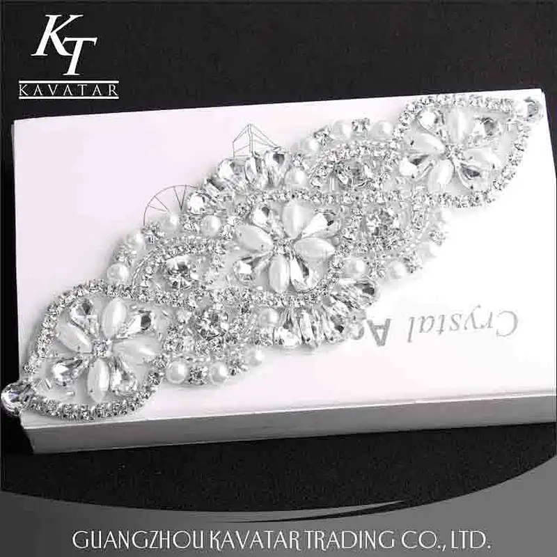 Beautiful white rhinestone patches applique