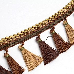 Wholesale Hstock goods tassel and beaded fringe for curtain decoration igh Quality Curtain Tassel Garment