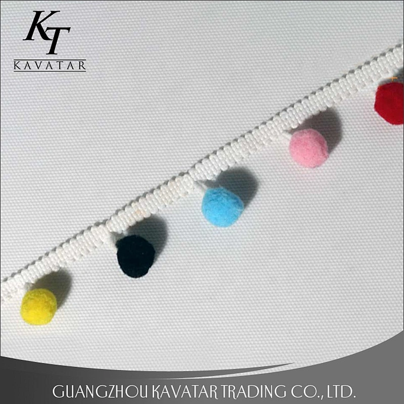 Kavatar 1cm pompom Lace Trim For Garment