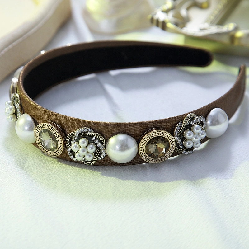 Korean 2020 new style hairband for women hair accessories  retro baroque  headband vintage headband with buttons