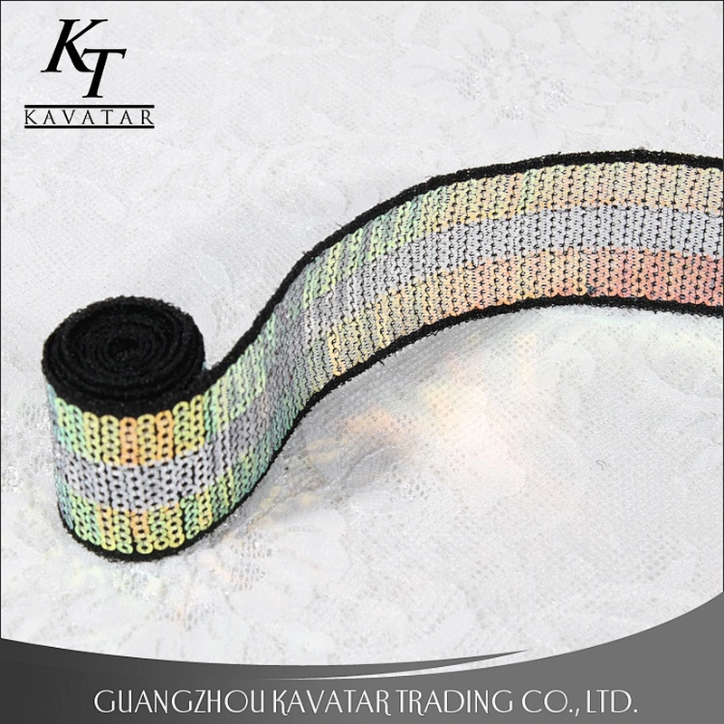 Hot sell Three Colors Mixture Sequin Trim Ribbon For Garment