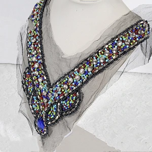 Handmade bead collar/neck trim,neck designs of kurtis