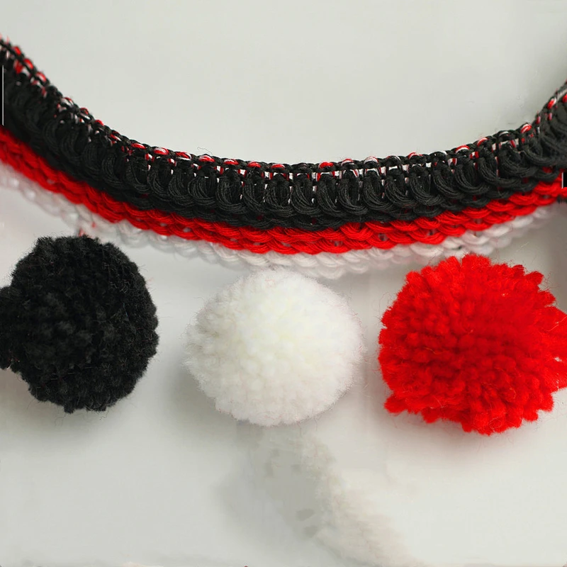 100% nylon material ball lace trim pom pom lace trim