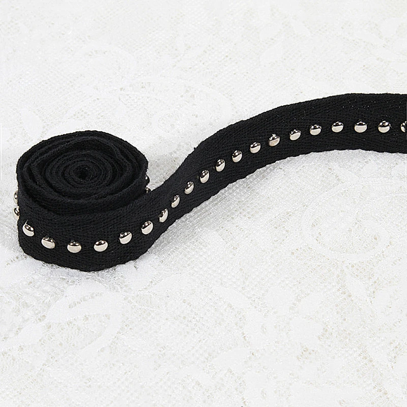 kavatar Accessories bead nail on polyester herringbone tape trim for decoration garment