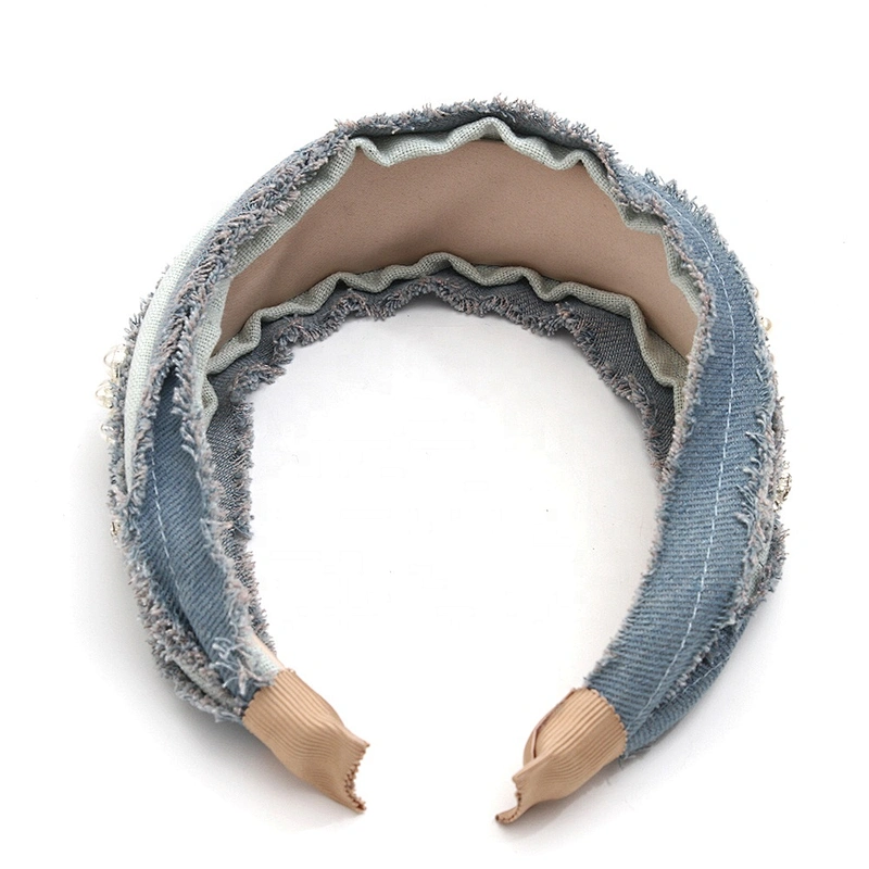 Euramerican Korean 2020 new style hairband retro  faux pearl headband Leather hair band women to hair hoop