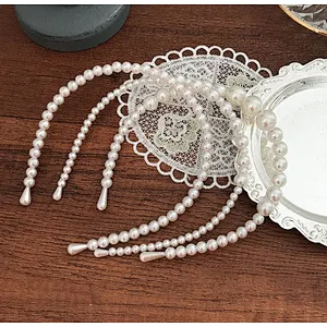 Wholesale Diamond in the Rough Head band Hairbands FASHION HEADBAND Big headbands Women pearl bridal hair accessories