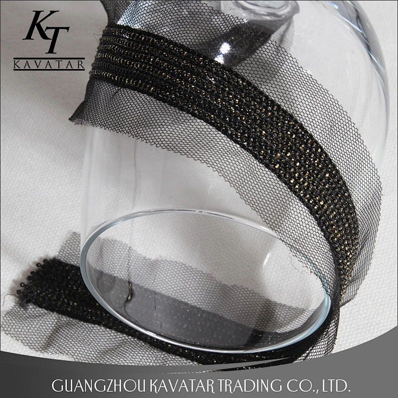 Kavatar Latest Fashion 4cm Bead Handmade Trimming With Rhinestones Chain
