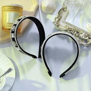 Euramerican Korean version of the pearl edge diamond fashion joker street beat hair hoop, hair accessories