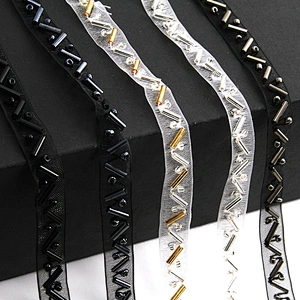Wholesale factory supply decoration bead handmade trim lace garment accessories for cloth