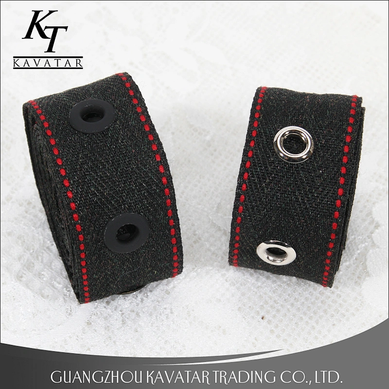 2017 new style red border eyelet lace trims for decorate jeans