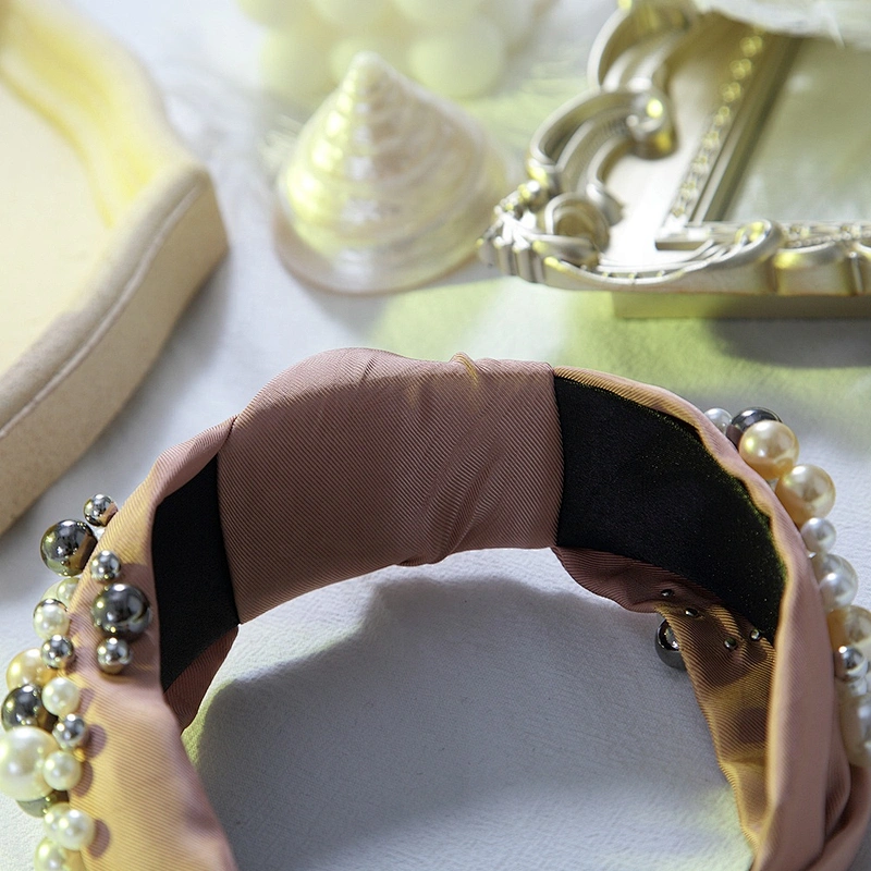 Euramerican style Korean headbands for women 2020 retro wide - rimmed hair accessories wholesale rhinestone  pearl  headbands
