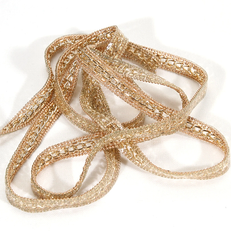 Wholesale Gold Hotfix Transfer Accessories Chain Beads Trim