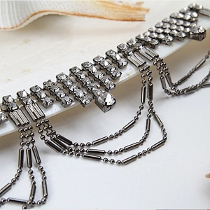 Shining Tassel Rhinestone Trims Bridal Decoration Clothing Rhinestones chains Sew on