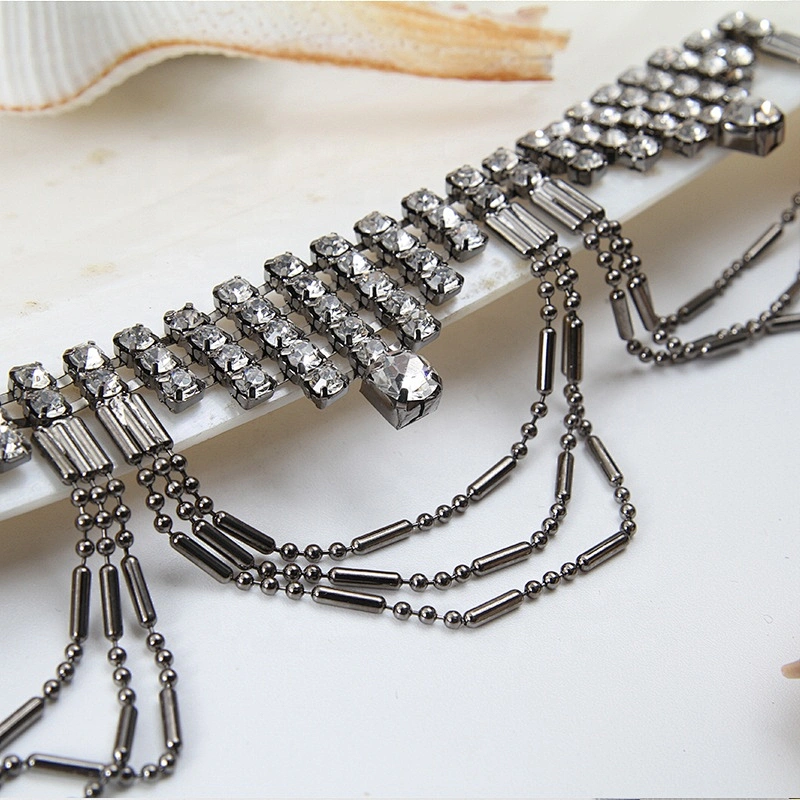 Shining Tassel Rhinestone Trims Bridal Decoration Clothing Rhinestones chains Sew on