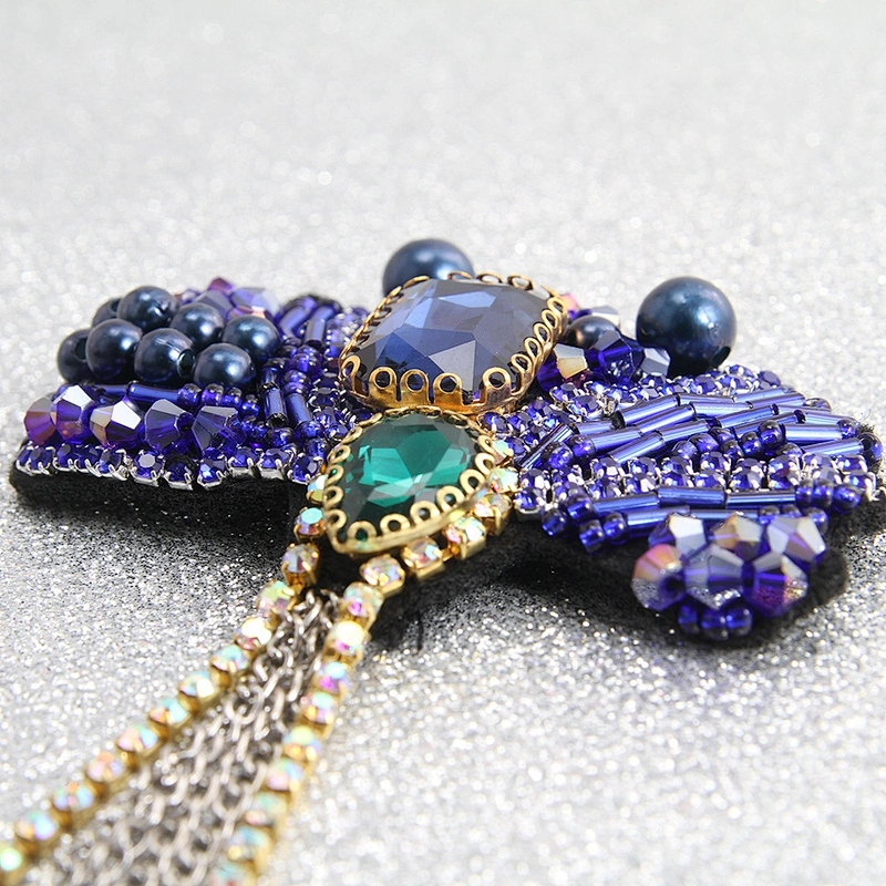 Kavatar Wholesale  Indian Patches Vintage rhinestone beaded patches for clothing 3D Beaded patches for clothing